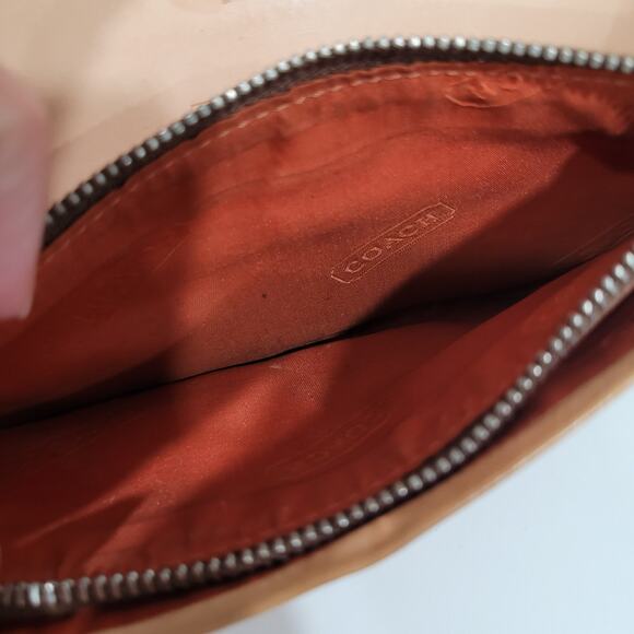 Coach Long Wallet Stripe Envelope Beige Brown Tan Designer Large Leather Canvas - Picture 5 of 8